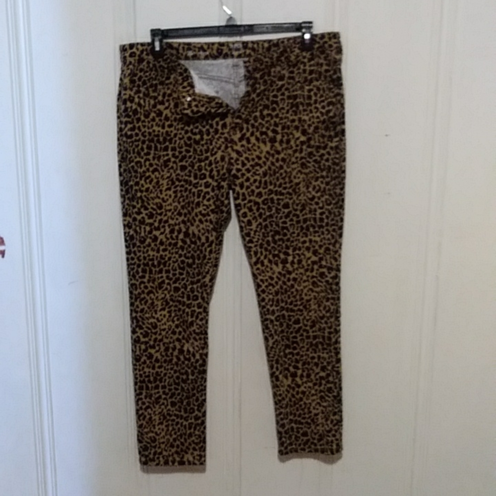 Women cheetah print skinny jeans sz 16